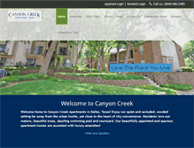 Tablet Screenshot of canyoncreekapartmenthomes.com